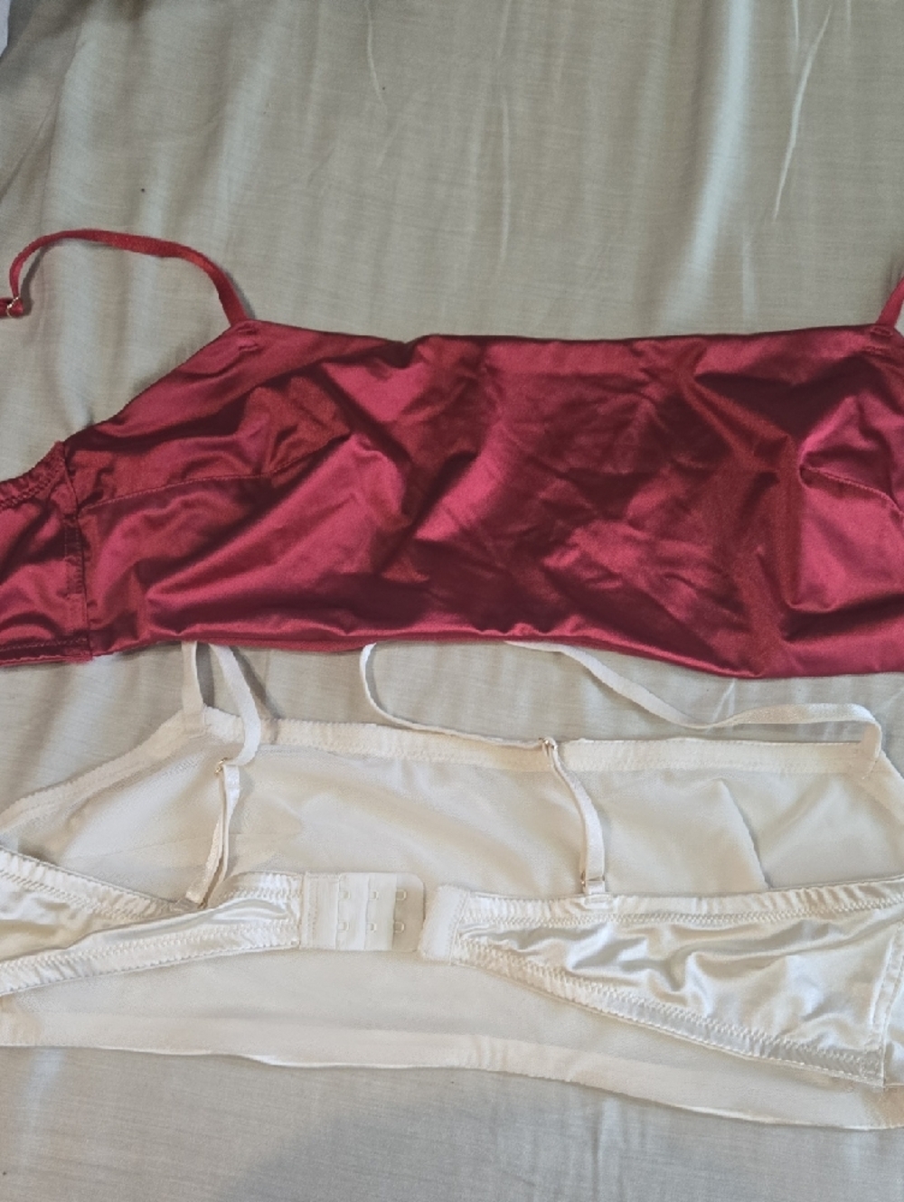 Satin Bralette Duo in Cream and Deep Red - Picture 5 of 6